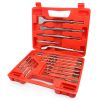 Rotary Hammer & Chisels Masonry Drill Bit Set 17 Pcs SDS Plus Drill Bits Set Fit for Drill Grooves in Concrete; Brick; Walls and Cuts