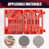 Rotary Hammer & Chisels Masonry Drill Bit Set 17 Pcs SDS Plus Drill Bits Set Fit for Drill Grooves in Concrete; Brick; Walls and Cuts